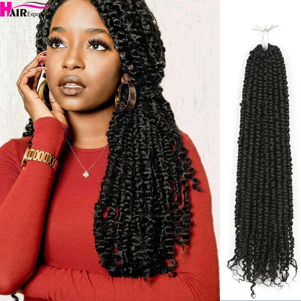 Passion Twist Crochet Hair — 12 Inch, 8 Packs, Pre-Looped
