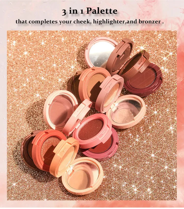 Stackable 3-layer face palette, open