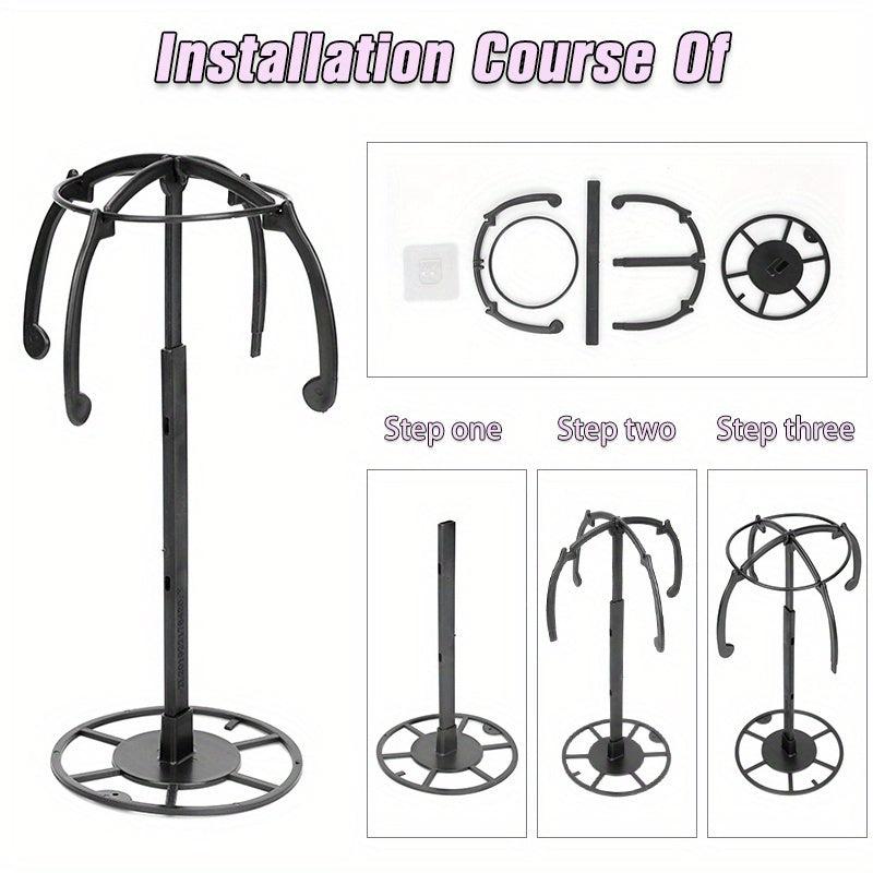 Folding Wig Stand — Portable Wig & Hat Holder