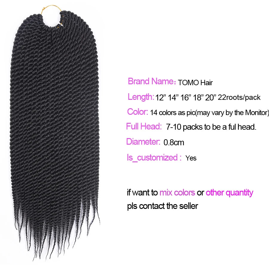 3X Box Braid Crochet Hair — 18 Inch, 6 Packs