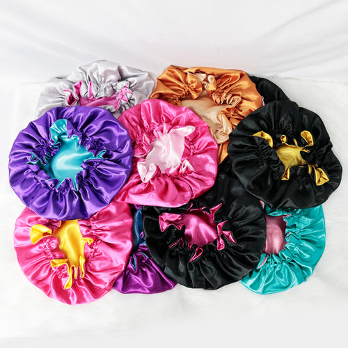 Double-Layer Satin Bonnet — 2 Pack