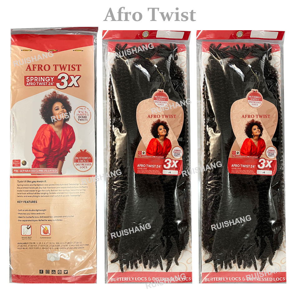 Afro Twist Braiding Hair (Bulk) — 24 Inch, 3 Packs