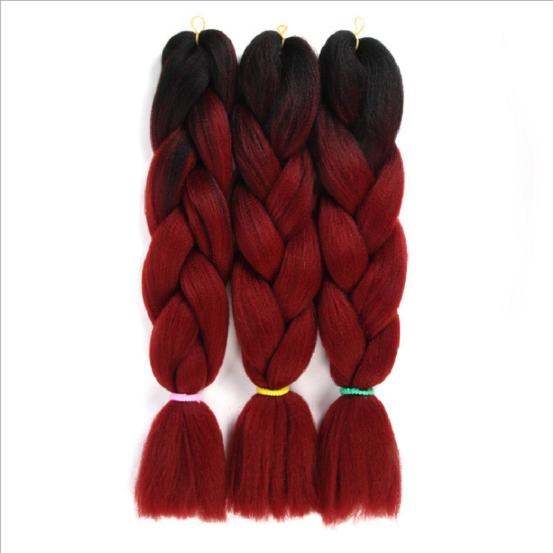 Jumbo Braiding Hair (Kanekalon) — 24 Inch, 3 Packs, Ombre