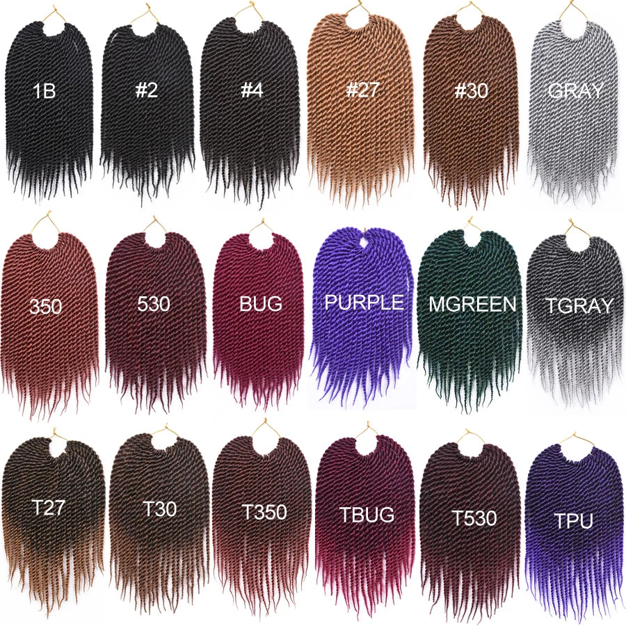 3X Box Braid Crochet Hair — 18 Inch, 6 Packs