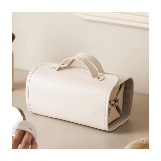 Large Travel Makeup Bag — Wide-Open, PU/Quilted