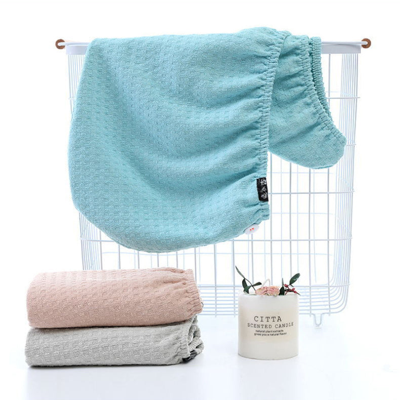 Microfiber Hair Towel Wrap — 2 Pack, Button-Loop Turban