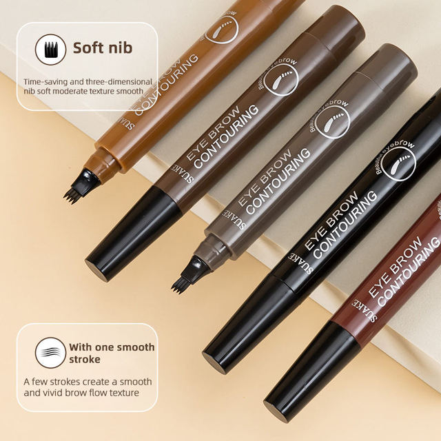 Eyebrow Pen — 4-Fork Tip, Waterproof, 2-Pack