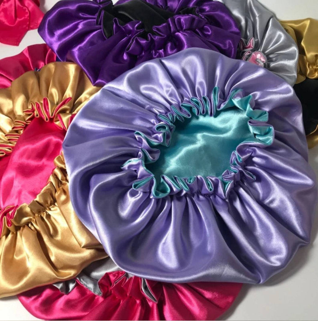 Double-Layer Satin Bonnet — 2 Pack