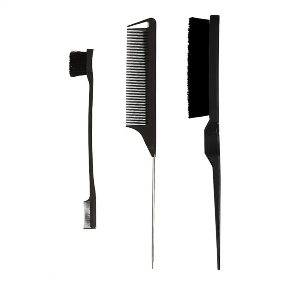 3-in-1 Edge Brush & Comb Set — 3 Pieces