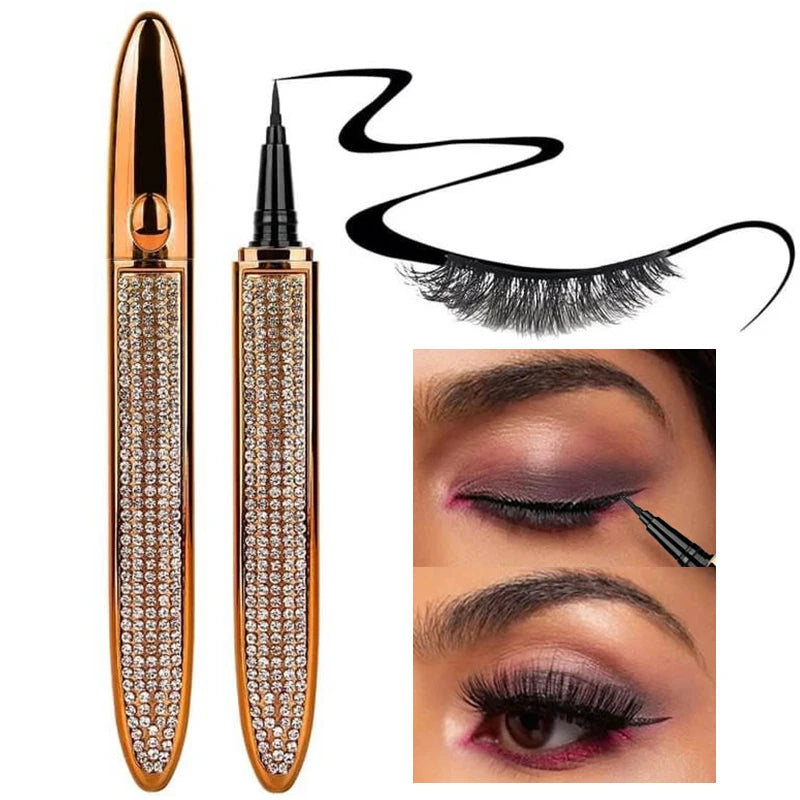 Lash glue eyeliner pen with strip lash application