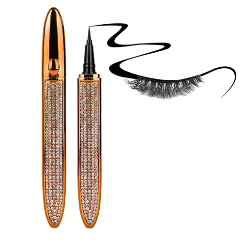 2-in-1 Lash Glue Eyeliner Pen — Black, crystal shell