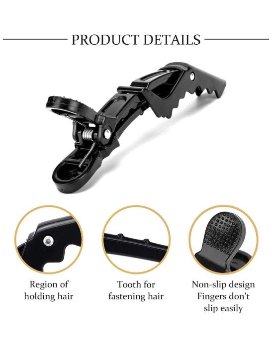Alligator clip details — teeth and non-slip pad