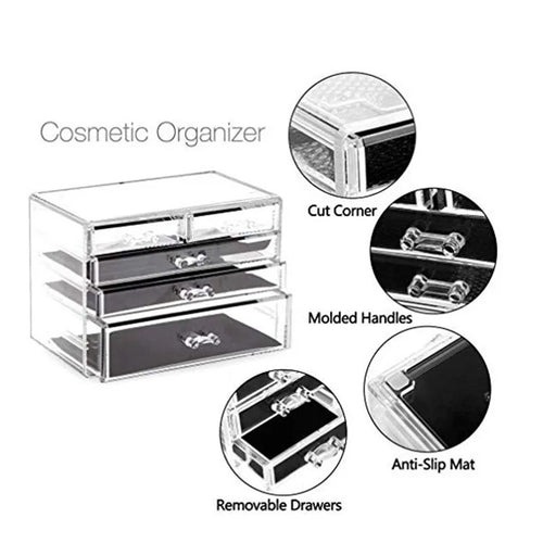 Clear Acrylic Makeup Organizer — Stackable Drawers